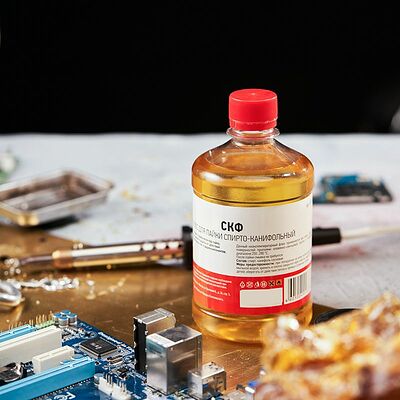 REXANT 09-3645 Флюс для пайки, СКФ (спирто-канифольный), 500мл, флакон REXANT