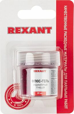 REXANT 09-3692-1 Флюс-гель для пайки, TT KELLER индикаторный, 20мл, банка, блистер REXANT 