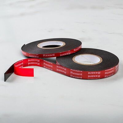 REXANT 09-6045 Лента клейкая двухсторонняя черная, на VHB акриловой основе, 6 мм х 5 м REXANT