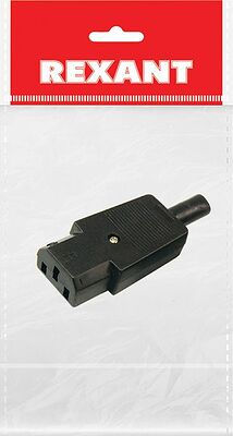 REXANT 11-0004-9 Сетевой штекер на шнур (1 шт.) (пакет БОПП) REXANT