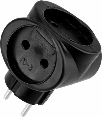 REXANT 11-1064-1 Тройник электрический 6А б/з черный 220 В REXANT