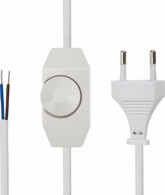 REXANT 11-1139 Шнур сетевой с диммером, 2х0,75 мм² 2м белый REXANT