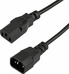 REXANT 11-1161 Шнур сетевой, разъем IEC 320 C13 - разъем IEC 320 C14, кабель 3x0,75 мм², длина 1,5 метра (PE пакет) REXANT