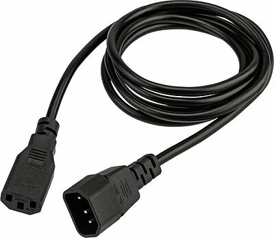 REXANT 11-1161 Шнур сетевой, разъем IEC 320 C13 - разъем IEC 320 C14, кабель 3x0,75 мм², длина 1,5 метра (PE пакет) REXANT