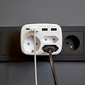 REXANT 11-1250 Тройник электрический 16А с/з + 2х2,5А + 3хUSB-A 2,4А + USB Type-C 3А, белый REXANT