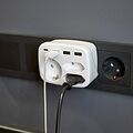 REXANT 11-1250 Тройник электрический 16А с/з + 2х2,5А + 3хUSB-A 2,4А + USB Type-C 3А, белый REXANT