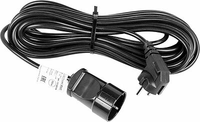 REXANT 11-7090 Удлинитель-шнур ПВС 3х0,75, 20м, с/з, 6А, 1300Вт, IP44, черный (Сделано в России) REXANT
