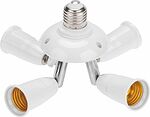 REXANT 11-8864 Разветвитель цокольный Е27-4хЕ27 (поворотный цоколь) белый REXANT