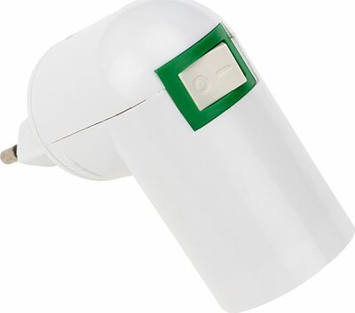REXANT 11-8881 Переходник-светильник для крепления в штепсельной сетевой розетке переходник цокольный AC 220В-Е27 с выключателем REXANT