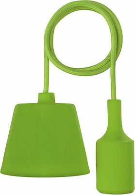 REXANT 11-8886 Патрон E27 силиконовый со шнуром 1м зеленый REXANT