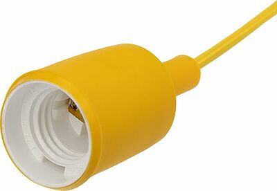 REXANT 11-8889 Патрон E27 силиконовый со шнуром 1м желтый REXANT