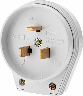 REXANT 11-8931 Вилка ВШ для электрической плиты 32А, 250В, 2Р+РЕ (ОУ) белая REXANT
