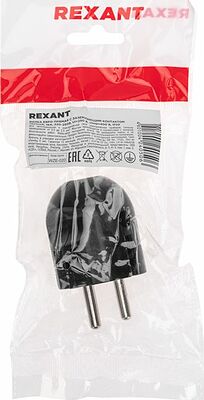 REXANT 11-8950 Вилка Евро прямая с з/к 16А черная REXANT