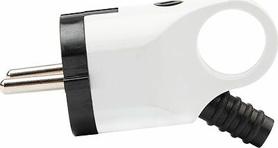 REXANT 11-8952 Вилка Евро угловая с з/к 16А с кольцом бело-черная REXANT