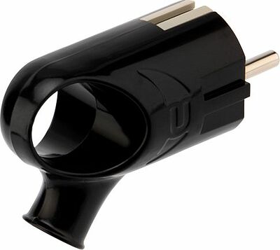 REXANT 11-8953 Вилка Евро угловая с з/к 16А с кольцом черная REXANT