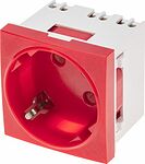 REXANT 11-8978 Розетка электрическая 45x45, CEE 7/4, 2K+3, 16A, красная REXANT