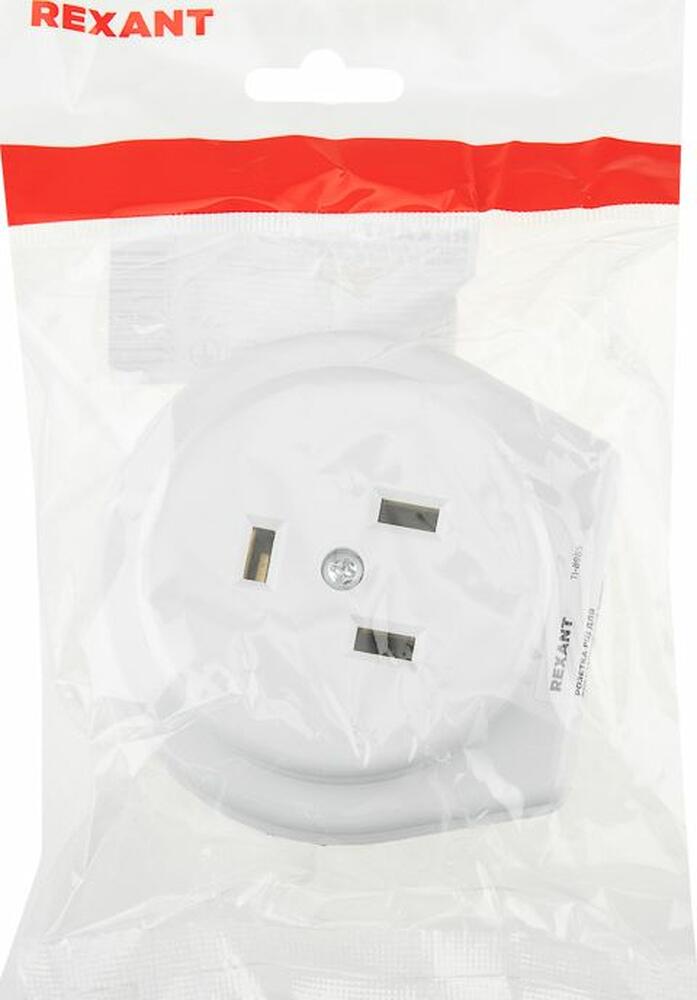 REXANT 11-8985 Розетка РШ для электрической плиты 32А, 250В, 2Р+РЕ (СУ) белая REXANT