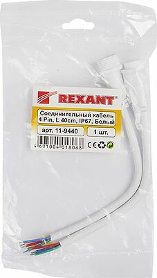 REXANT 11-9440 Соединительный кабель (4pin) герметичный (IP67) 4х0.75мм² белый REXANT