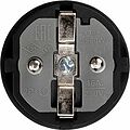 REXANT 111-001 Вилка влагозащищенная прямая, с/з, 16А, IP44, каучук, черная REXANT