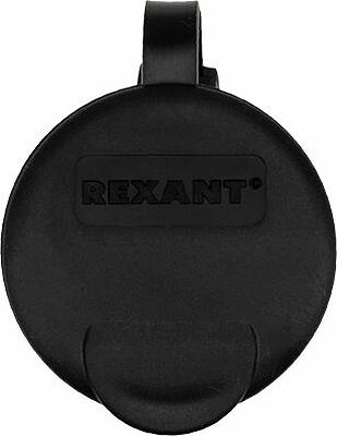 REXANT 111-004 Розетка влагозащищенная переносная с крышкой 1 гнездо, с/з, 16А, IP44 каучук, черная REXANT