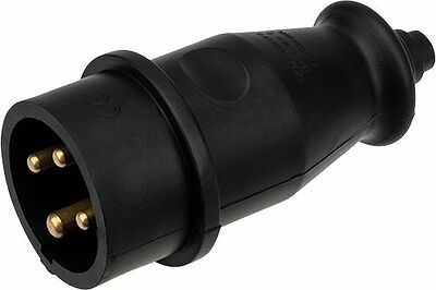 REXANT 111-006 Вилка влагозащищенная переносная 3Р+РЕ, 32А, IP44 каучук, черная REXANT