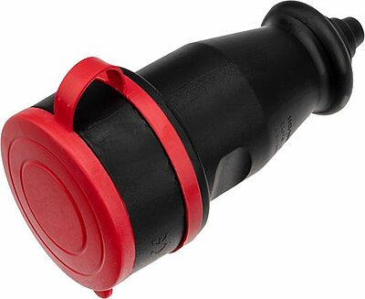 REXANT 111-012 Розетка влагозащищенная переносная с крышкой 1 гнездо, 3Р+РЕ, 32А, IP44, каучук, черная REXANT