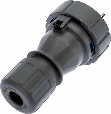 REXANT 111-013 Вилка влагозащищенная прямая 2P+РE, 16А, IP68, серая REXANT