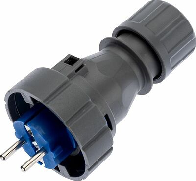 REXANT 111-013 Вилка влагозащищенная прямая 2P+РE, 16А, IP68, серая REXANT