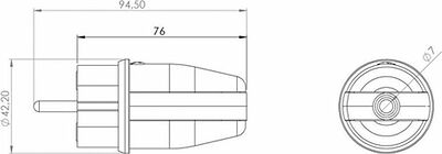 REXANT 111-014 Вилка влагозащищенная прямая, c/з, 16А, IP44, каучук, желтая REXANT