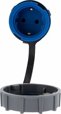 REXANT 111-121 Розетка влагозащищенная кабельная переносная 1 гнездо, 2Р+РЕ, 16А, IP68, серая REXANT