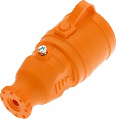 REXANT 111-123 Розетка влагозащищенная переносная с крышкой 1 гнездо, с/з, 16А, IP54, каучук, оранжевая REXANT