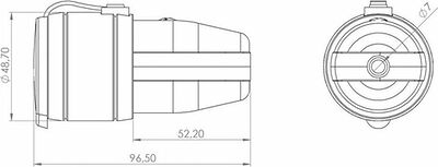 REXANT 111-123 Розетка влагозащищенная переносная с крышкой 1 гнездо, с/з, 16А, IP54, каучук, оранжевая REXANT