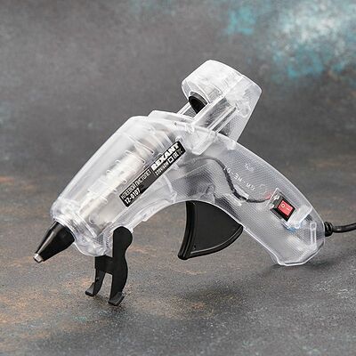 REXANT 12-0107 Пистолет клеевой, 60Вт, Ø11мм, ПРОЗРАЧНЫЙ корпус, с кнопкой, блистер REXANT