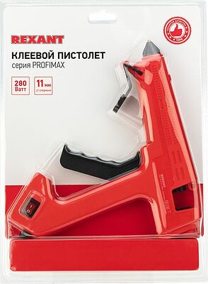 REXANT 12-0119 Пистолет клеевой, 280Вт, Ø11мм, ProfiMax, блистер REXANT