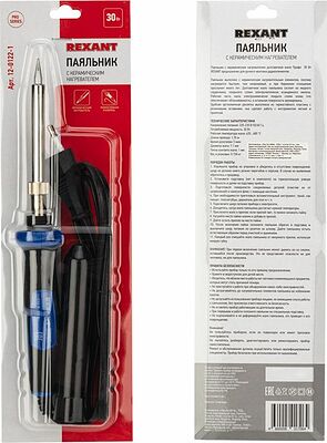 REXANT 12-0122-1 Паяльник с керам. нагревателем, серия Comfort, 30Вт, 230В, блистер REXANT