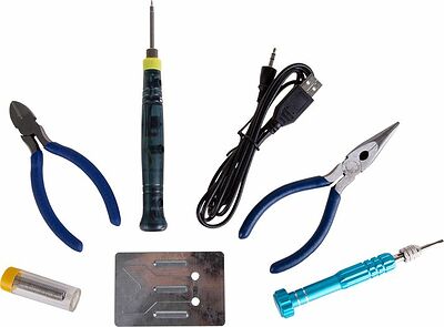 REXANT 12-0168 Набор для пайки №16 (USB-паяльник 8Вт, кусачки, тонкогубцы, подставка, припой, отвертка) REXANT