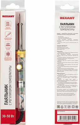 REXANT 12-0170 Паяльник с регулировкой температуры, 30-50Вт, 230В, блистер REXANT