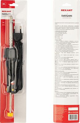 REXANT 12-0171 Паяльник с экстрактором припоя, 40Вт, 230В, блистер REXANT