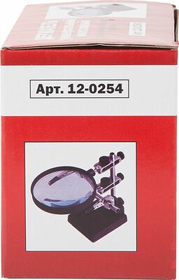 REXANT 12-0254 Держатель Третья рука, 2 зажима, лупа 90мм (3х), чугун REXANT