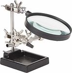 REXANT 12-0254 Держатель Третья рука, 2 зажима, лупа 90мм (3х), чугун REXANT