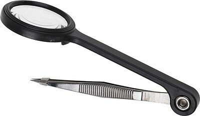 REXANT 12-0411 Лупа ручная, увеличение 8х, ø24мм, с пинцетом REXANT