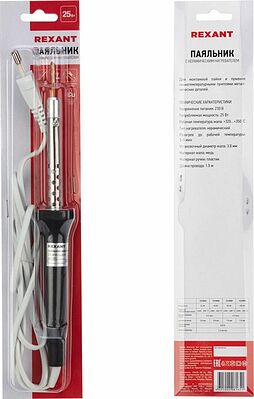 REXANT 12-0425 Паяльник с керам. нагревателем, серия ЭПСН, 25Вт, 230В, блистер REXANT