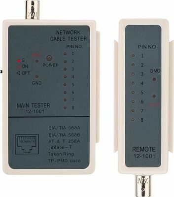 REXANT 12-1001 Тестер кабеля RJ-45/RJ-12/ RJ-11/BNC 5248 REXANT