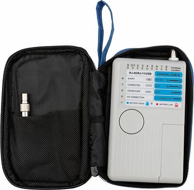 REXANT 12-1003 Тестер кабеля универсальный 5 в 1 RJ-45+RJ-11/RJ-12+1394+USB+BNC 3468 REXANT