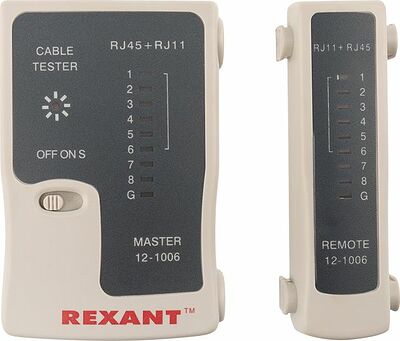 REXANT 12-1006 Тестер кабеля RJ-45+RJ-11/RJ-12 468 REXANT
