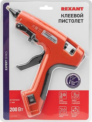 REXANT 12-1533 Пистолет клеевой, 200Вт, Ø11мм, ЭКСПЕРТ, блистер REXANT