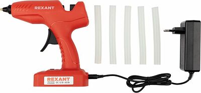 REXANT 12-1553 Пистолет клеевой, 60Вт, Ø11мм, ЭКСПЕРТ, аккумуляторный, коробка REXANT