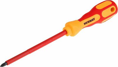 REXANT 12-4716 Отвертка крестовая диэлектрическая PH0х100мм, до 1000В, двухкомпонентная рукоятка REXANT