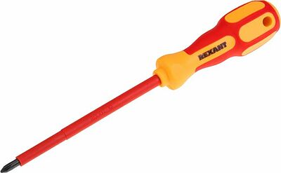 REXANT 12-4717 Отвертка крестовая диэлектрическая PH1х125мм, до 1000В, двухкомпонентная рукоятка REXANT
