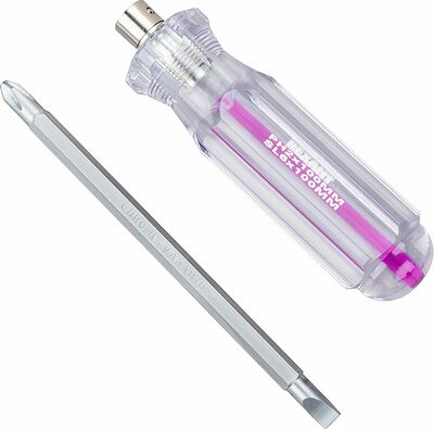 REXANT 12-4742 Отвертка комбинированная, прозрачная рукоятка, двухсторонний стержень 120мм (крестовая PH2, шлицевая SL6) REXANT